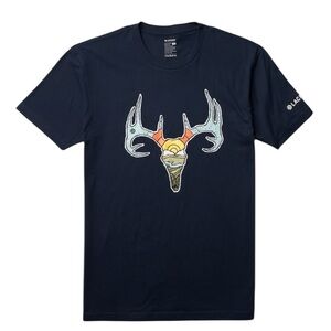 LaCrosse Unisex Deer Tee Navy Graphic Tee Size Medium